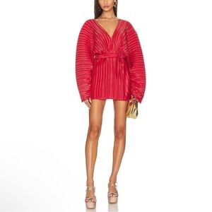 L’idee Dress Galerie‎ Pleated Faux Wrap Belted Mini Sz M US 6 AU 10